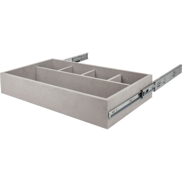 Hardware Resources Grey Felt 5-Compartment Jewelry Organizer Drawer JD1-24-GR - main